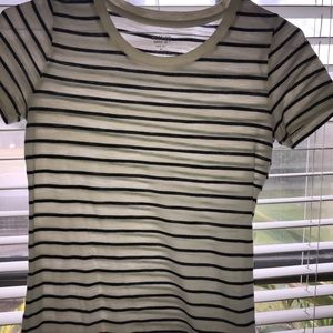 Black and cream strip top